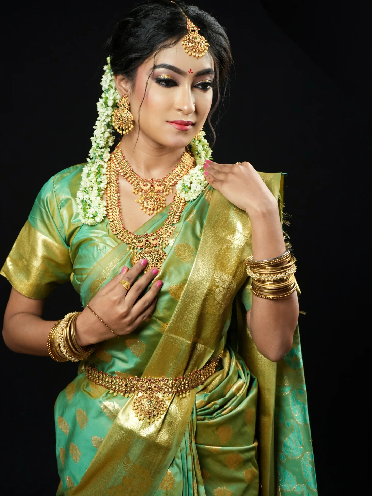 South indian bridal look - Makeup Artist work by Priti's makeover in Kolkata